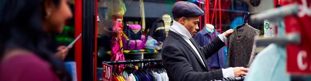 man checking a jumper